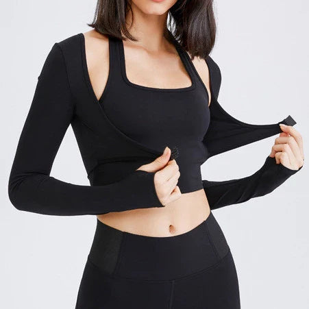 Jaqueta + Cropped Esportivo Feminino - Estilo Lululemon