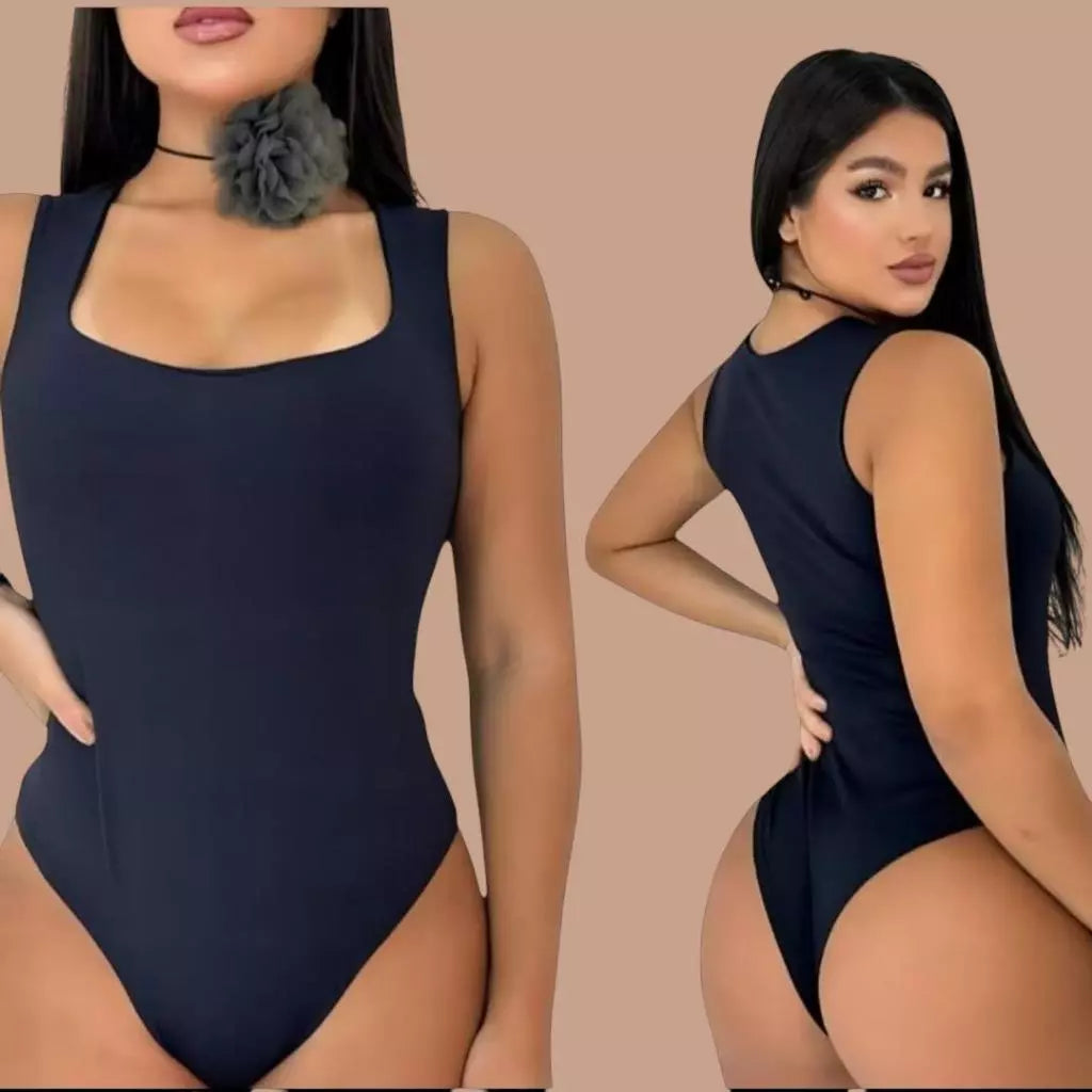 Body Collant Decote Quadrado