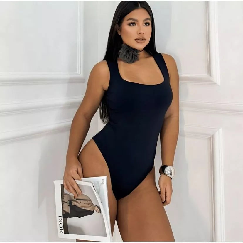 Body Collant Decote Quadrado